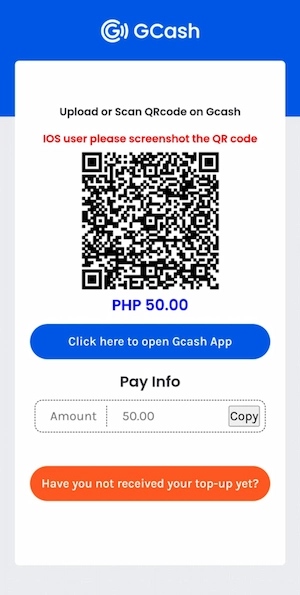 Deposit money into 77PH via GCash QR